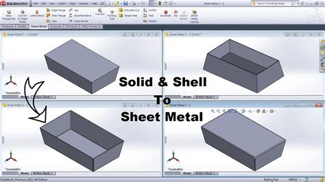 convert solid part to sheet metal solidworks|SolidWorks convert sheet metal.